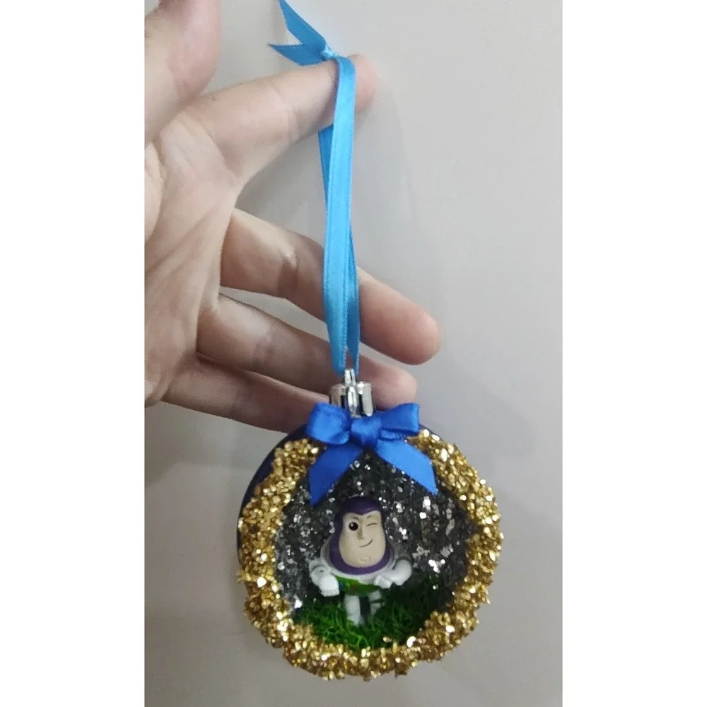 Buzz Lightyear Christmas Ornament Handmade Shatterproof Diorama Terrarium